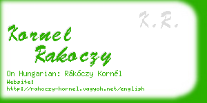 kornel rakoczy business card